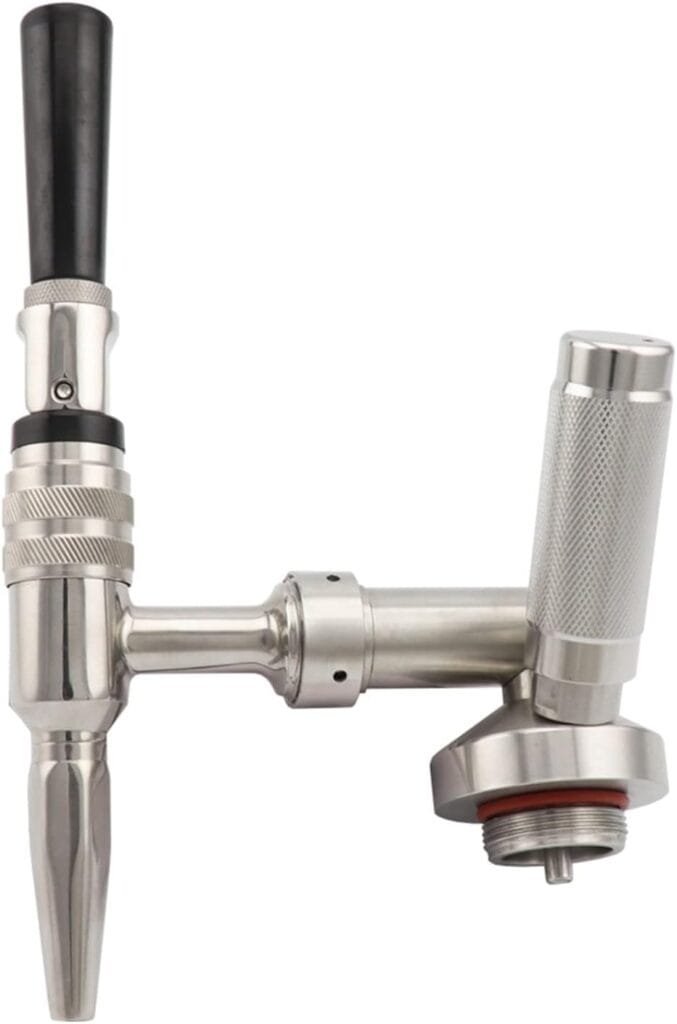 Kegging Tools Stainless Steel Beer Faucet Homebrew Keg Growler Spear Nitrogen Coffee Tap Home Brew Equipment(Tap and ss Cap)