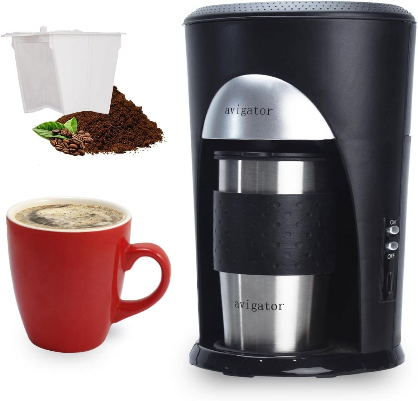 Portable Coffee Maker, Drip Coffee Machine Single Serve With 10 Oz Travel Mug For Traveling, Office, Home And Dorm, 120V, Black Portable Coffee Maker, Drip Coffee Machine Single Serve With 10 Oz Travel Mug For Traveling, Office, Home And Dorm, 120V, Black