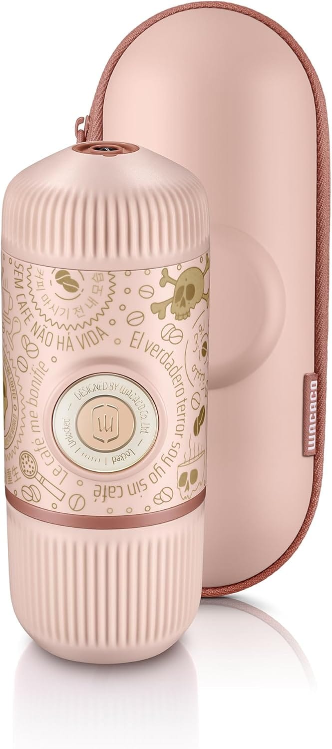 Wacaco Nanopresso Portable Espresso Maker Bundled With Protective Case, Upgrade Version Of Minipresso, 18 Bar Pressure, Portable Travel Coffee Maker, Manually Operated (Nanopresso Dark Soul Pink) Wacaco Nanopresso Portable Espresso Maker Bundled With Protective Case, Upgrade Version Of Minipresso, 18 Bar Pressure, Portable Travel Coffee Maker, Manually Operated (Nanopresso Dark Soul Pink)