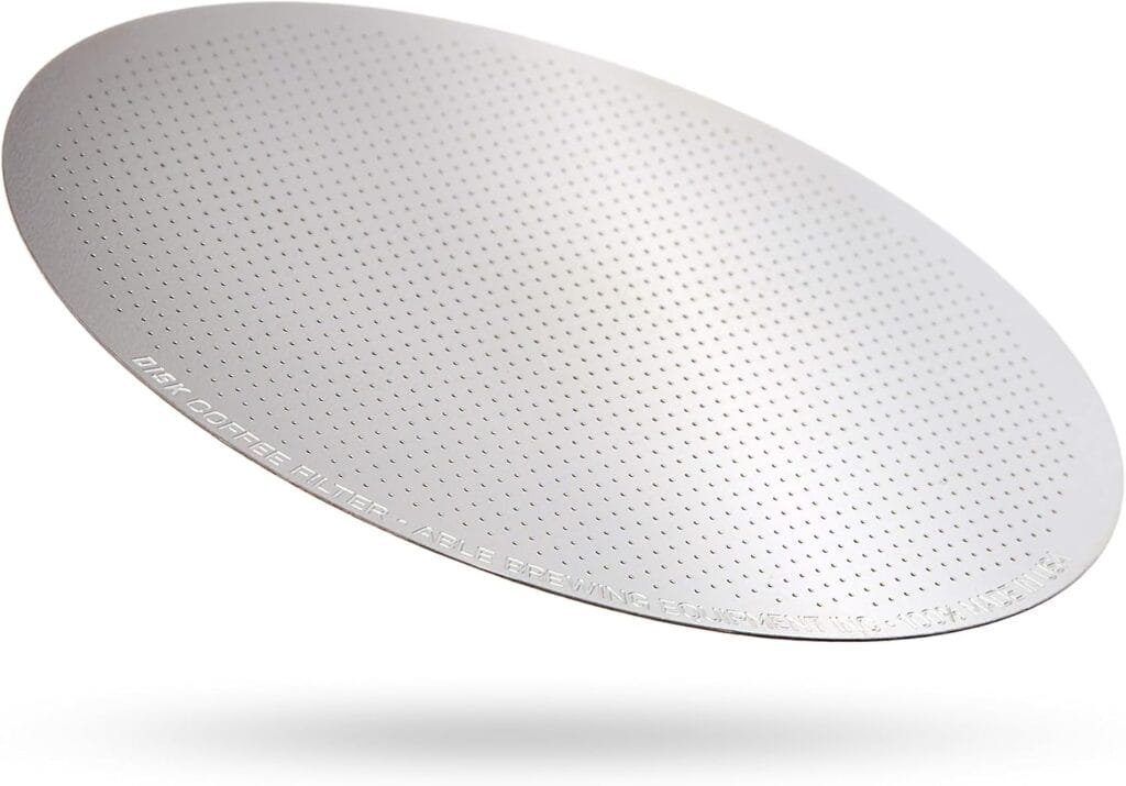 Able – DISK Stainless Steel Coffee Filter, AeroPress Coffee Maker-Compatible, AeroPress Accessories for Home & Cafes, 2.45” diameter 254-Micron Standard, Pack of 1