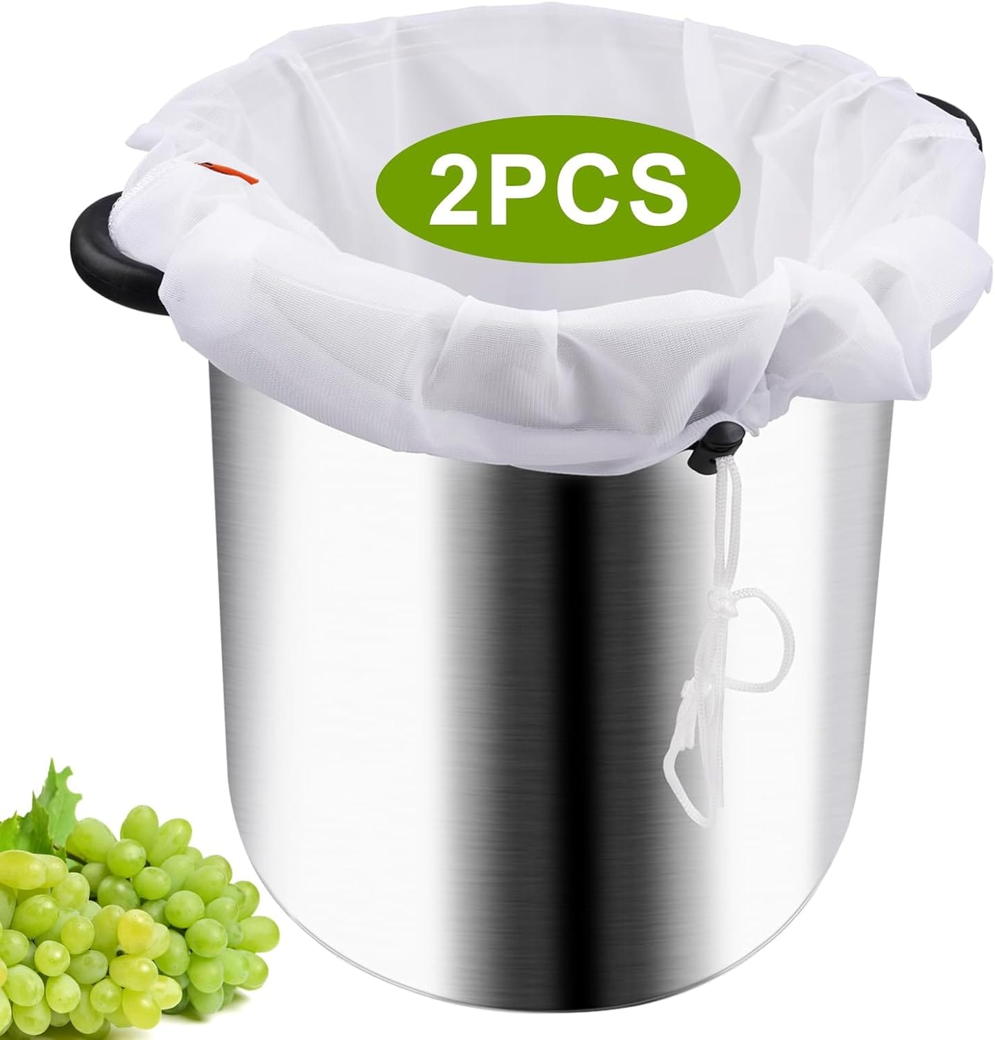 2Pcs Brew Bag, Extra Large 250 Micron Fine Mesh Strainer Bag, 26″X22″ Reusable Filter Bag Made Of Nylon For Home Brewing Hops Grains Wine Beer, Drawstring Straining Brew In A Bag Supplies 2Pcs Brew Bag, Extra Large 250 Micron Fine Mesh Strainer Bag, 26″X22″ Reusable Filter Bag Made Of Nylon For Home Brewing Hops Grains Wine Beer, Drawstring Straining Brew In A Bag Supplies