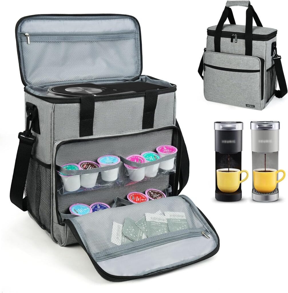Travel Coffee Maker Carrying Bag Compatible with Keurig K-Mini or K-Mini Plus, Single Serve Coffee Maker Portable Storage Bag with Shoulder Strap,Grey(Bag Only) Travel Coffee Maker Carrying Bag Compatible with Keurig K-Mini or K-Mini Plus, Single Serve Coffee Maker Portable Storage Bag with Shoulder Strap,Grey(Bag Only)