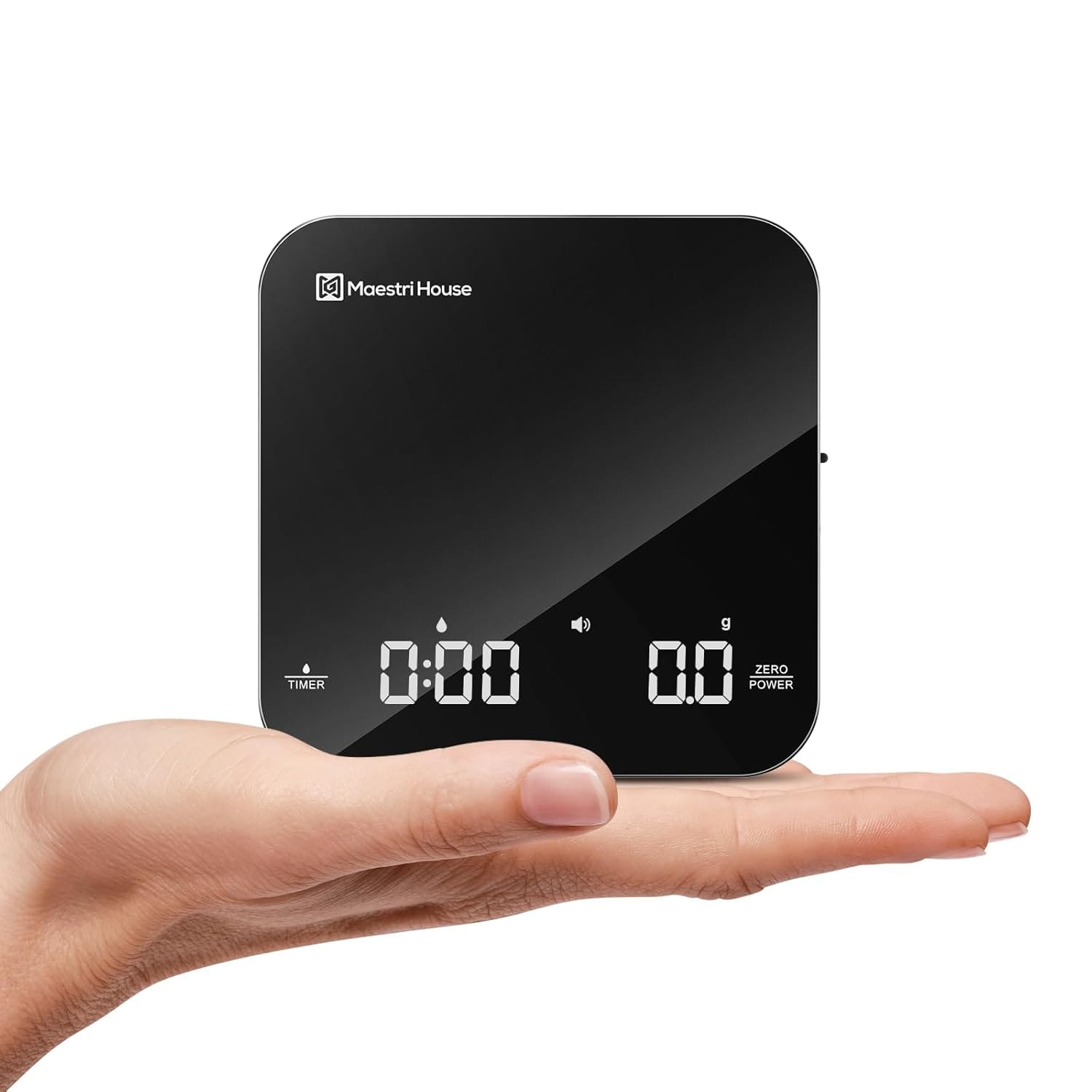 Rechargeable Mini Coffee Scale With Timer, Maestri House Espresso Scale, 2Kg/0.1G Accurate Scale For Espresso And Pour-Over Coffee, Portable Digital Kitchen Scale With Automatic Timing(Black&Silver) Rechargeable Mini Coffee Scale With Timer, Maestri House Espresso Scale, 2Kg/0.1G Accurate Scale For Espresso And Pour-Over Coffee, Portable Digital Kitchen Scale With Automatic Timing(Black&Silver)