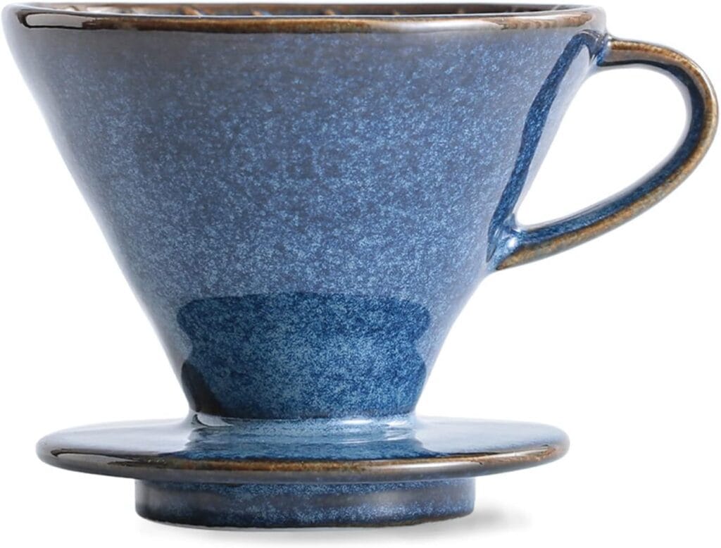 Ceramic Coffee Dripper Filter 60 Angle Tapered 02-4Cup Pour Over Coffee Ceramic Hand Brew Outdoor Cup Retro Filter Set Reusable Portable Coffee Maker (2/4 People Large – Sky Blue) Ceramic Coffee Dripper Filter 60 Angle Tapered 02-4Cup Pour Over Coffee Ceramic Hand Brew Outdoor Cup Retro Filter Set Reusable Portable Coffee Maker (2/4 People Large – Sky Blue)