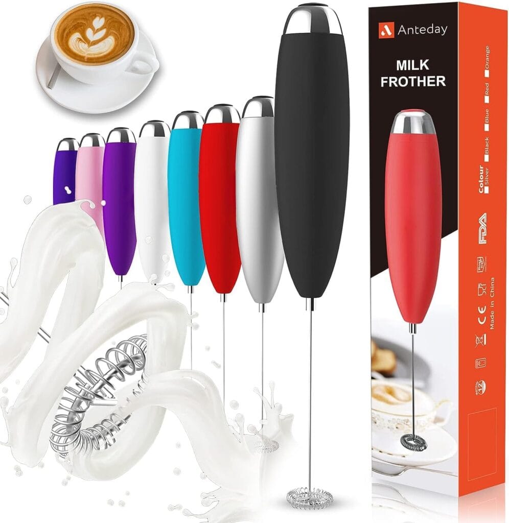 Electric Milk Frother Handheld, Frother Wand For Coffee, Battery Operated (Not Included) Drink Mixer Matcha Whisk, Foam Maker For, Frappe Hot Chocolate, Cappuccino, Lattes Electric Milk Frother Handheld, Frother Wand For Coffee, Battery Operated (Not Included) Drink Mixer Matcha Whisk, Foam Maker For, Frappe Hot Chocolate, Cappuccino, Lattes