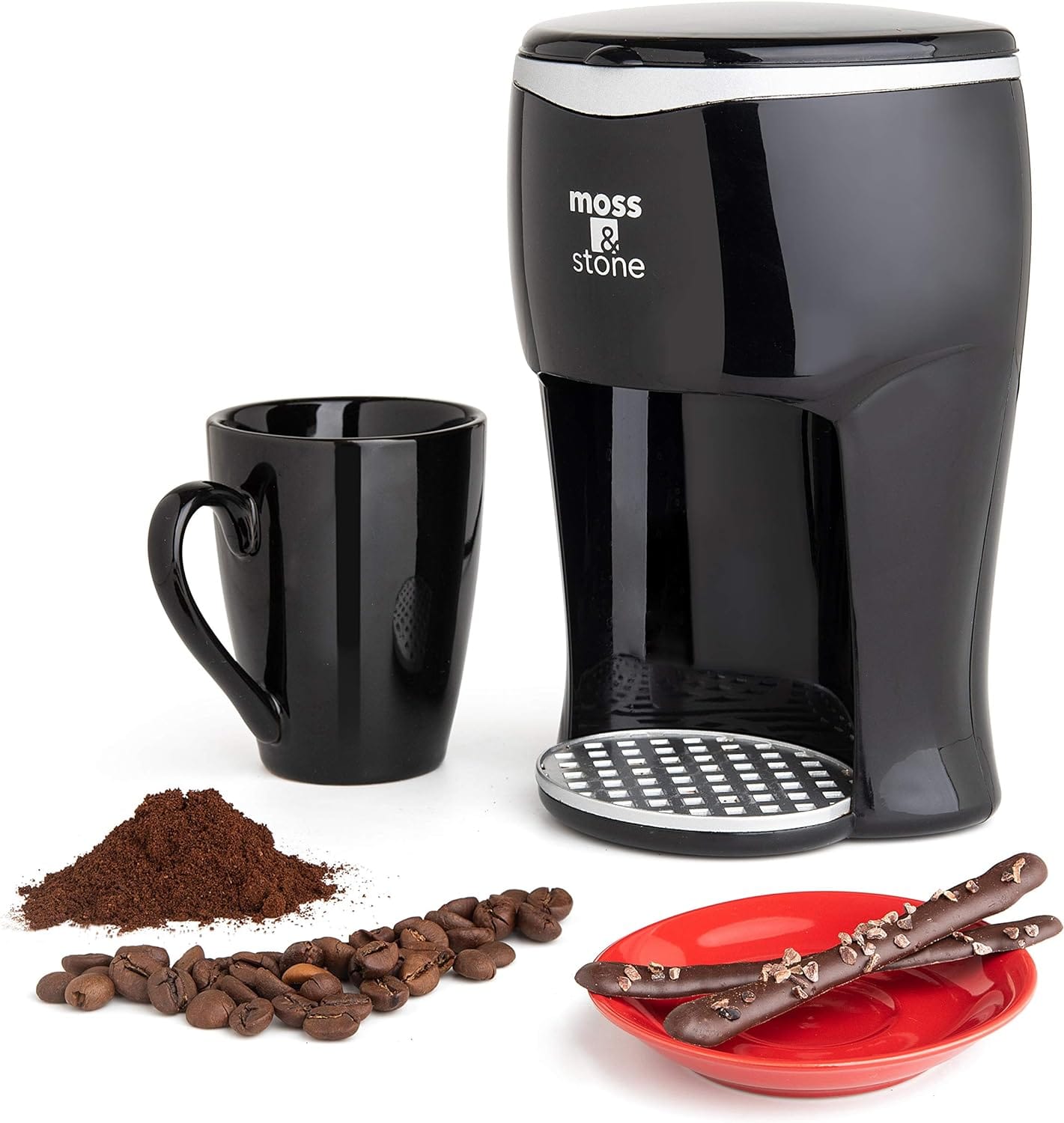 Moss & Stone Mini Drip Coffee Maker With Mug, Small Coffee Pot With Coffee Cup, Mini Coffee Maker, One Cup Coffee Maker (1 Drip & 4Oz Mug) Moss & Stone Mini Drip Coffee Maker With Mug, Small Coffee Pot With Coffee Cup, Mini Coffee Maker, One Cup Coffee Maker (1 Drip & 4Oz Mug)