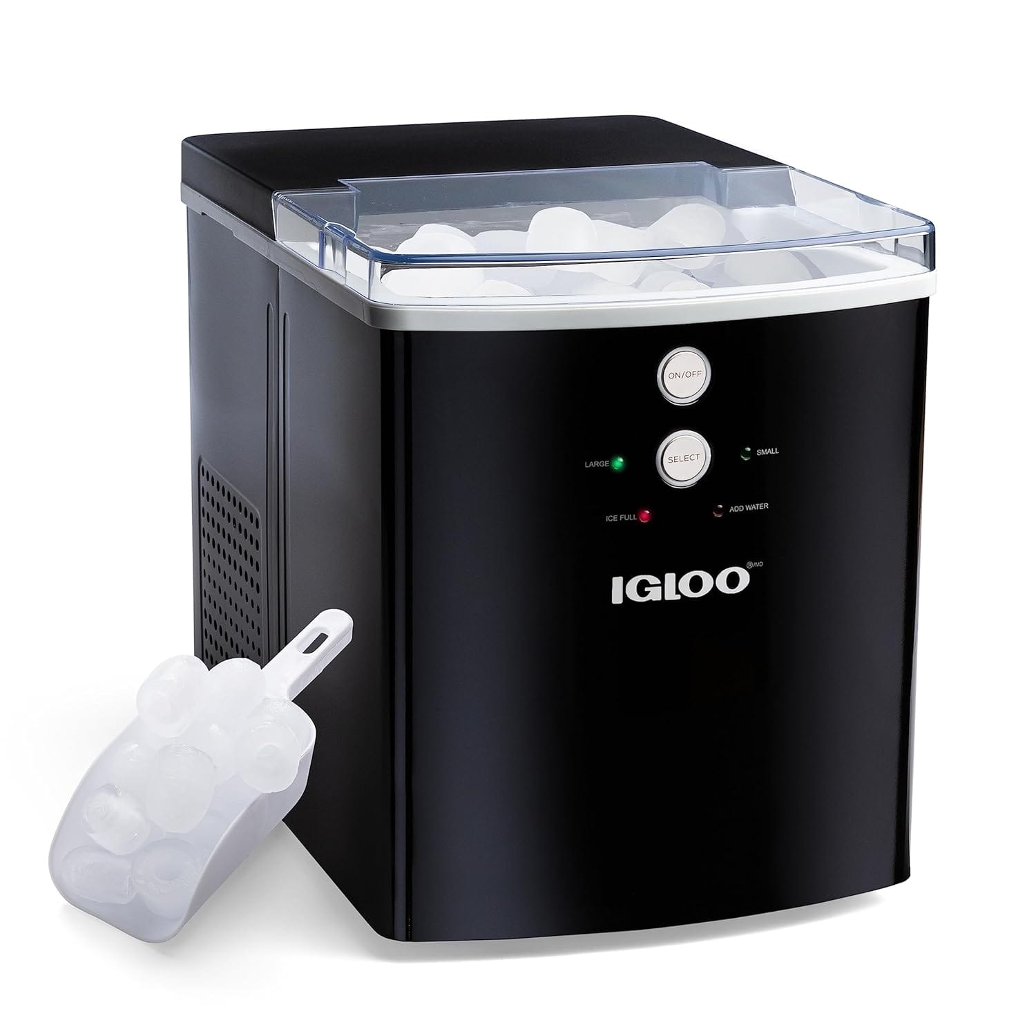 Igloo Electric Countertop Ice Maker Machine – Automatic And Portable – 33 Pounds In 24 Hours – Ice Cube Maker – Ice Scoop And Basket – Ideal For Iced Coffee And Cocktails – Black Igloo Electric Countertop Ice Maker Machine – Automatic And Portable – 33 Pounds In 24 Hours – Ice Cube Maker – Ice Scoop And Basket – Ideal For Iced Coffee And Cocktails – Black