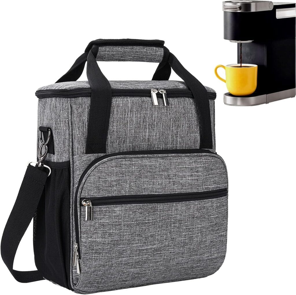 Coffee Maker Carring Bag for Keurig K-Mini/K-Mini Plus, Storage Tote Case for Travel, Grey Coffee Maker Carring Bag for Keurig K-Mini/K-Mini Plus, Storage Tote Case for Travel, Grey