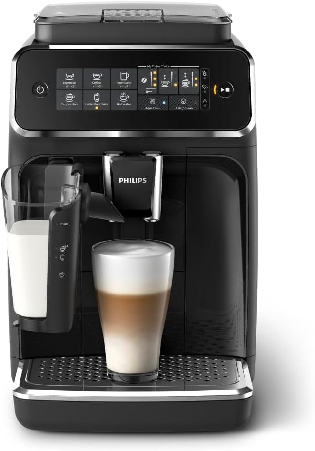 Philips 3200 Series Fully Automatic Espresso Machine, Lattego Milk Frother, 5 Coffee Varieties, Intuitive Touch Display, 100% Ceramic Grinder, Aquaclean Filter, My Coffee Choice, Black (Ep3241/54) Philips 3200 Series Fully Automatic Espresso Machine, Lattego Milk Frother, 5 Coffee Varieties, Intuitive Touch Display, 100% Ceramic Grinder, Aquaclean Filter, My Coffee Choice, Black (Ep3241/54)