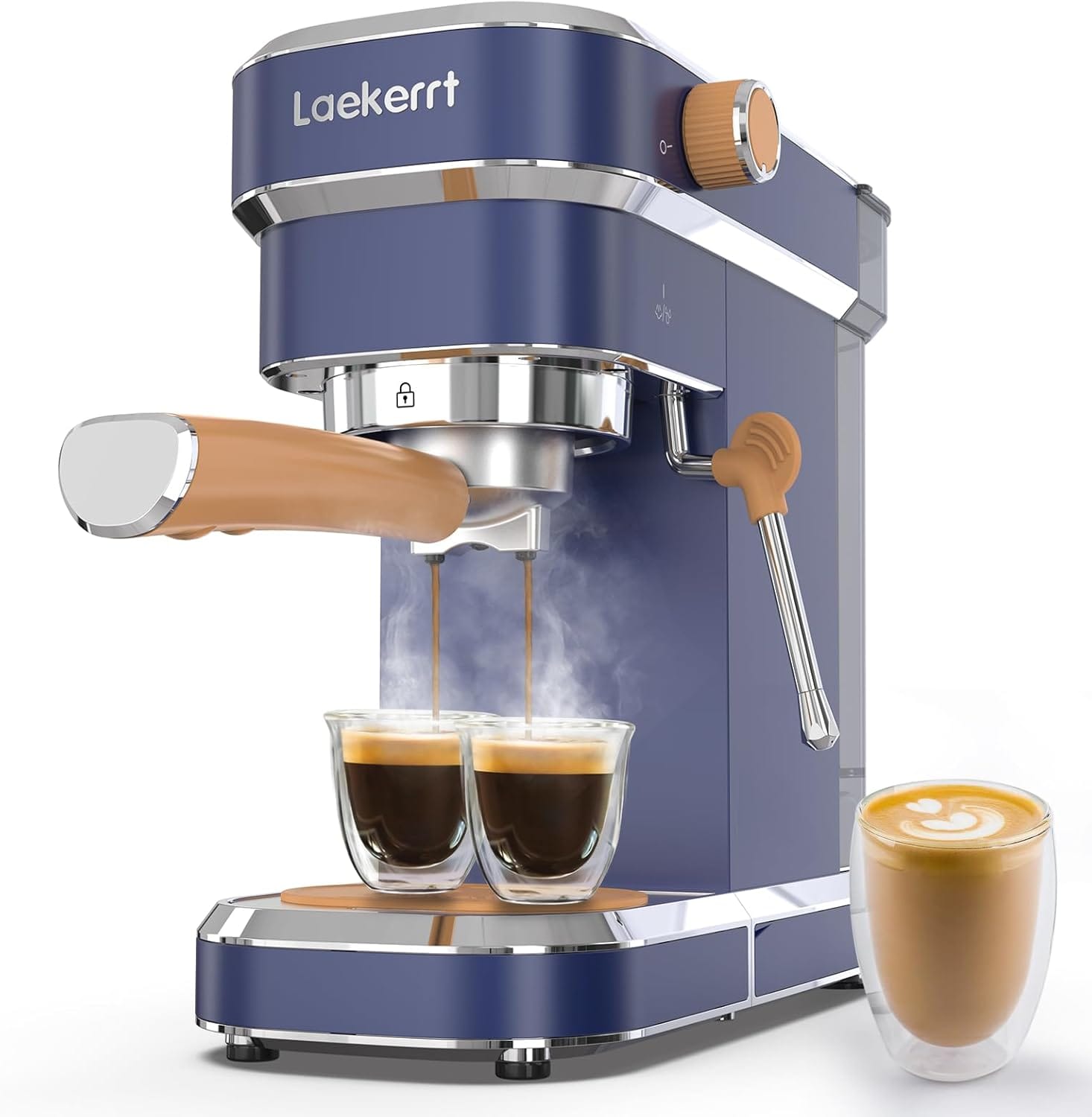 Laekerrt 20 Bar Espresso Maker Cmep01 With Milk Frother Steamer, Home Expresso Coffee Machine For Cappuccino And Latte (Navy Blue, Stainless Steel) Gift For Coffee Lovers, Father Laekerrt 20 Bar Espresso Maker Cmep01 With Milk Frother Steamer, Home Expresso Coffee Machine For Cappuccino And Latte (Navy Blue, Stainless Steel) Gift For Coffee Lovers, Father