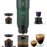 Portable Electric Espresso Machine, Ground Coffee & Capsule, Self-Heating, 20 Bar 12V Mini Car Travel Coffee Maker with 9000mAh Battery-Ideal for Camping, RV, Hiking, Office