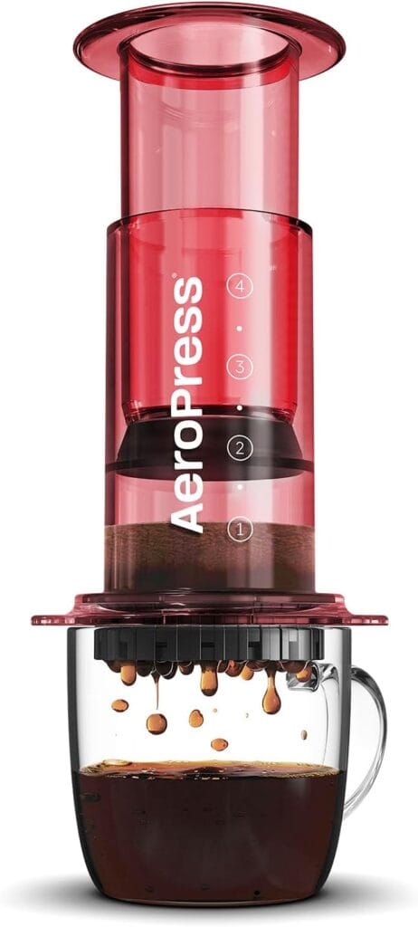 Aeropress Clear Red Coffee Press â 3 In 1 Brew Method Combines French Press, Pourover, Espresso, Full Bodied Coffee Without Grit Or Bitterness, Small Portable Coffee Maker For Camping & Travel, Red Aeropress Clear Red Coffee Press â 3 In 1 Brew Method Combines French Press, Pourover, Espresso, Full Bodied Coffee Without Grit Or Bitterness, Small Portable Coffee Maker For Camping & Travel, Red
