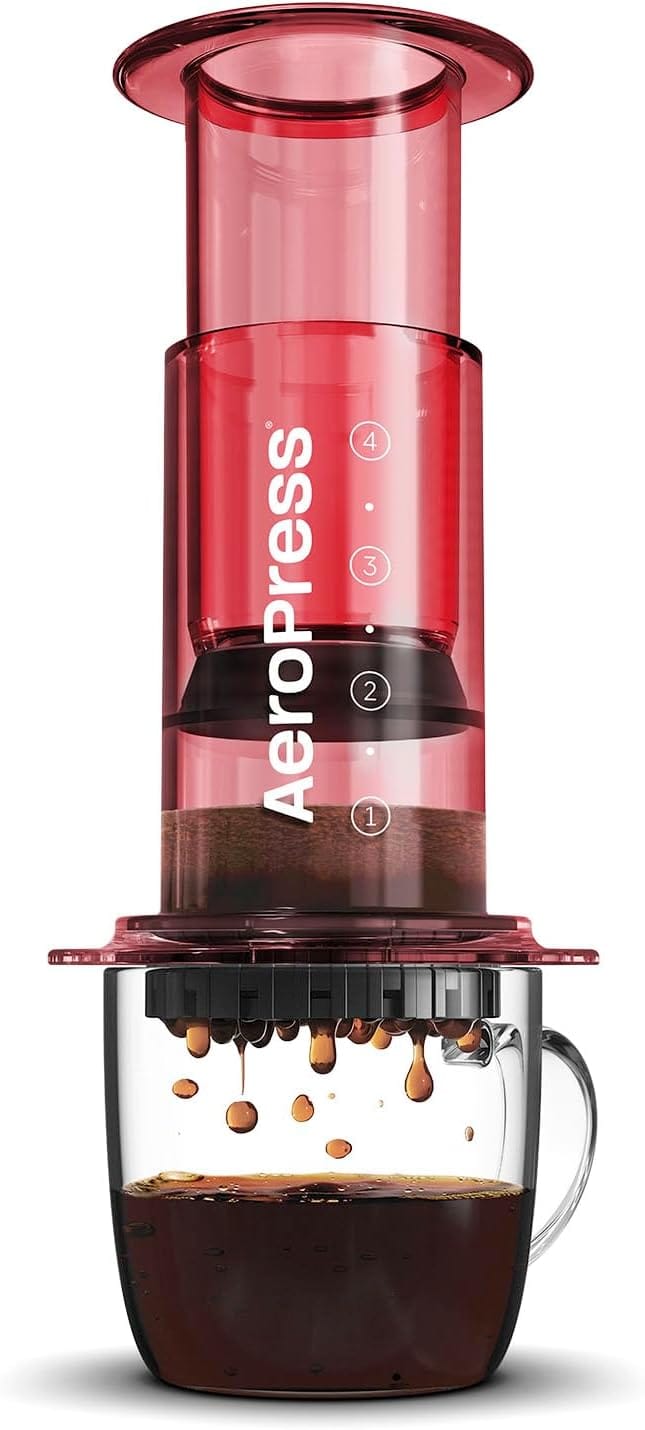 Aeropress Clear Red Coffee Press â 3 In 1 Brew Method Combines French Press, Pourover, Espresso, Full Bodied Coffee Without Grit Or Bitterness, Small Portable Coffee Maker For Camping & Travel, Red Aeropress Clear Red Coffee Press â 3 In 1 Brew Method Combines French Press, Pourover, Espresso, Full Bodied Coffee Without Grit Or Bitterness, Small Portable Coffee Maker For Camping & Travel, Red