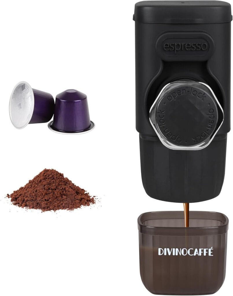 Mini Espresso Machine, Portable Espresso Maker Compatible For Capsules And Coffee Powder, Small Travel Coffee Maker, Manually Operated, 18 Bar Pressure, Perfect For Camping. Mini Espresso Machine, Portable Espresso Maker Compatible For Capsules And Coffee Powder, Small Travel Coffee Maker, Manually Operated, 18 Bar Pressure, Perfect For Camping.