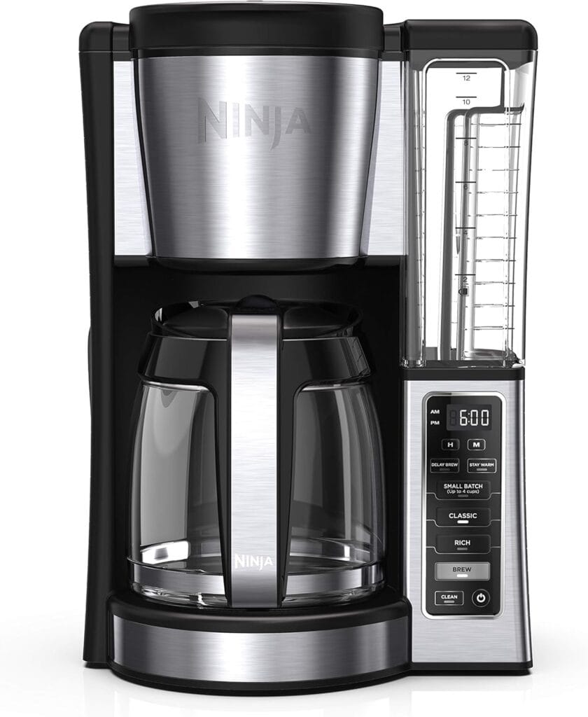 Ninja 12-Cup Programmable Coffee Brewer, 2 Brew Styles, Adjustable Warm Plate, 60Oz Water Reservoir, Delay Brew – Black/Stainless Steel Ninja 12-Cup Programmable Coffee Brewer, 2 Brew Styles, Adjustable Warm Plate, 60Oz Water Reservoir, Delay Brew – Black/Stainless Steel