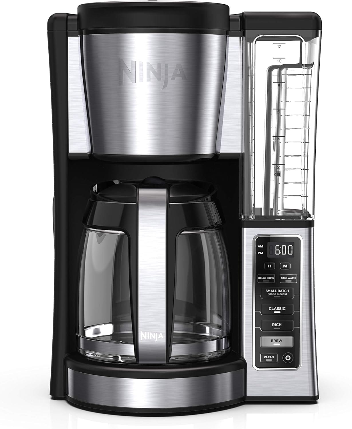 Ninja 12-Cup Programmable Coffee Brewer, 2 Brew Styles, Adjustable Warm Plate, 60Oz Water Reservoir, Delay Brew – Black/Stainless Steel Ninja 12-Cup Programmable Coffee Brewer, 2 Brew Styles, Adjustable Warm Plate, 60Oz Water Reservoir, Delay Brew – Black/Stainless Steel