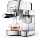 Cappuccino Machine 20 Bar, Professional Espresso Machines for Home and Office with Automatic Milk Frothering System, Barista Compact Latte Maker for Coffee Lovers, Stainless Steel-Mattino