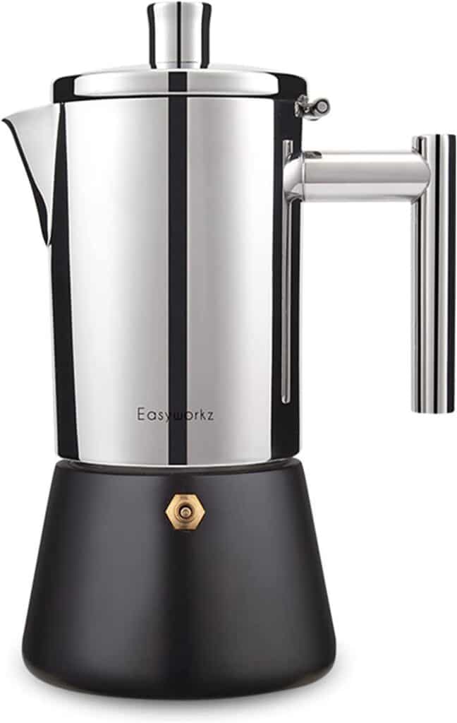 Easyworkz Diego Stovetop Espresso Maker Stainless Steel Italian Coffee Machine Maker 6Cup 10 Oz Moka Pot Induction Espresso Pot Easyworkz Diego Stovetop Espresso Maker Stainless Steel Italian Coffee Machine Maker 6Cup 10 Oz Moka Pot Induction Espresso Pot