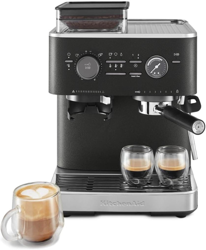 Kitchenaid Semi Automatic Espresso Machine With Burr Grinder, 2.5L, Cast Iron Black, Kes6551Bk Kitchenaid Semi Automatic Espresso Machine With Burr Grinder, 2.5L, Cast Iron Black, Kes6551Bk