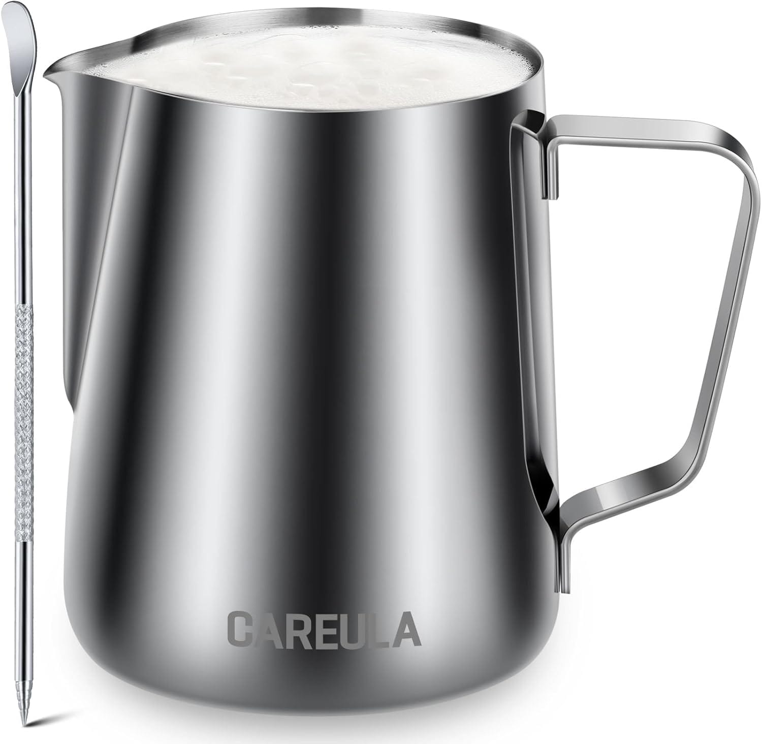 Milk Frothing Pitcher, 12Oz Stainless Steel Milk Frother Cup Steaming Pitcher, Coffee Bar Cappuccino Espresso Machine Accessories Barista Tools, Metal Pitcher Milk Jug With Decorating Latte Art Pen Milk Frothing Pitcher, 12Oz Stainless Steel Milk Frother Cup Steaming Pitcher, Coffee Bar Cappuccino Espresso Machine Accessories Barista Tools, Metal Pitcher Milk Jug With Decorating Latte Art Pen