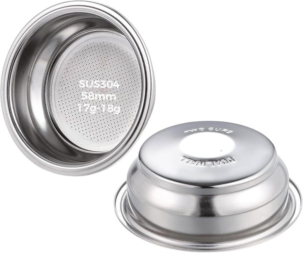Tuni 58Mm Pressurized Dual Wall Filter Basket 1Pc, Stainless Steel Coffee Filter Replacement Accessories For 58Mm E2 Espresso Machine Tuni 58Mm Pressurized Dual Wall Filter Basket 1Pc, Stainless Steel Coffee Filter Replacement Accessories For 58Mm E2 Espresso Machine