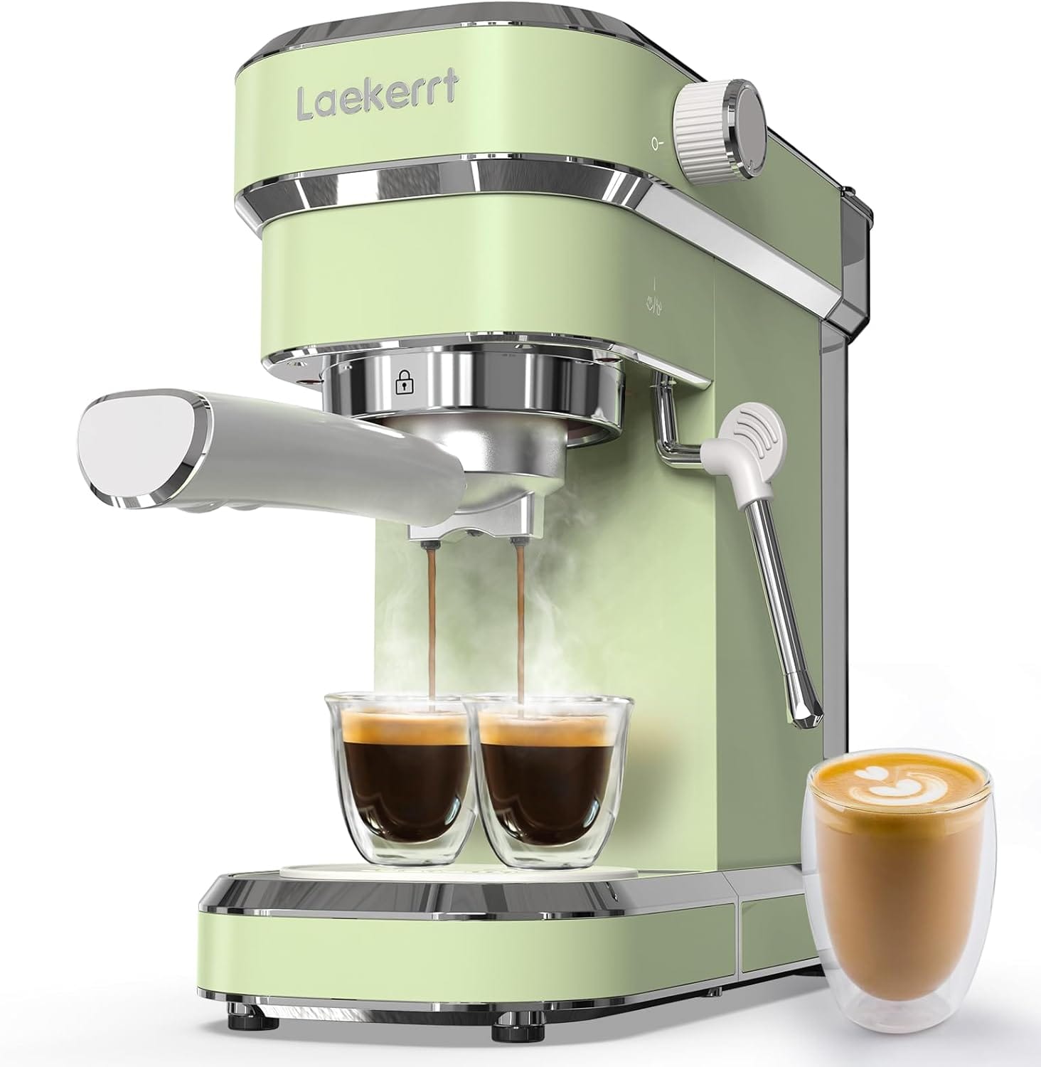 Laekerrt Espresso Machine 20 Bar Espresso Maker Cmep01 With Milk Frother Steam Wand, Professional Expresso Machine For Cappuccino And Latte (Stainless Steel, Green) Gift For Dad, Father, Coffee Lovers Laekerrt Espresso Machine 20 Bar Espresso Maker Cmep01 With Milk Frother Steam Wand, Professional Expresso Machine For Cappuccino And Latte (Stainless Steel, Green) Gift For Dad, Father, Coffee Lovers