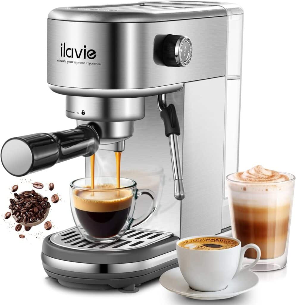 Espresso Machine 20 Bar, Compact & Easy To Use Single Cup Coffee Maker With 40Oz Water Tank, Steam Milk Frother For Cappuccino & Latte, Stainless Steel Espresso Machine 20 Bar, Compact & Easy To Use Single Cup Coffee Maker With 40Oz Water Tank, Steam Milk Frother For Cappuccino & Latte, Stainless Steel