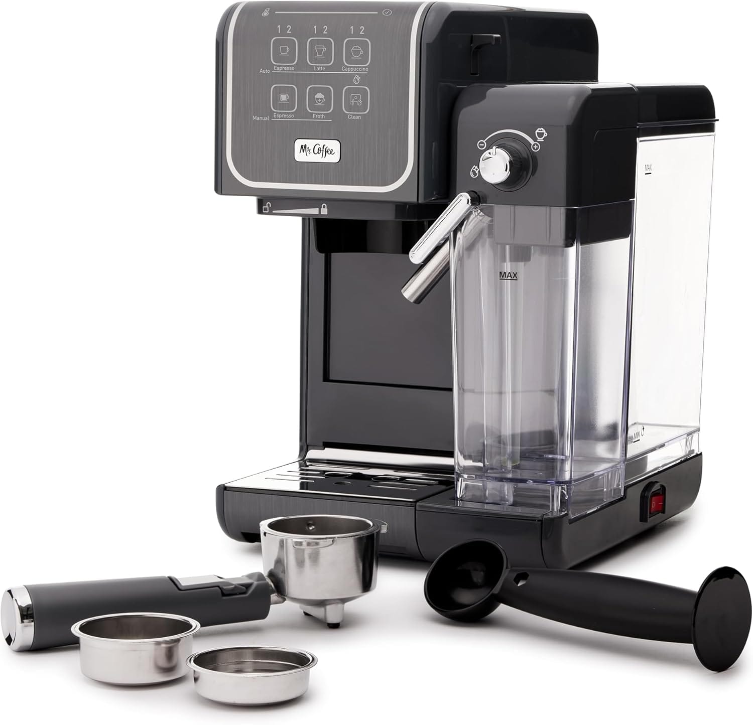 Mr. Coffee One-Touch Coffeehouse+ Espresso, Cappuccino, And Latte Maker Home Coffee Machine With 19-Bar Italian Pump, And Milk Frother Ideal For Latte, Espresso, And Coffee Lovers Mr. Coffee One-Touch Coffeehouse+ Espresso, Cappuccino, And Latte Maker Home Coffee Machine With 19-Bar Italian Pump, And Milk Frother Ideal For Latte, Espresso, And Coffee Lovers