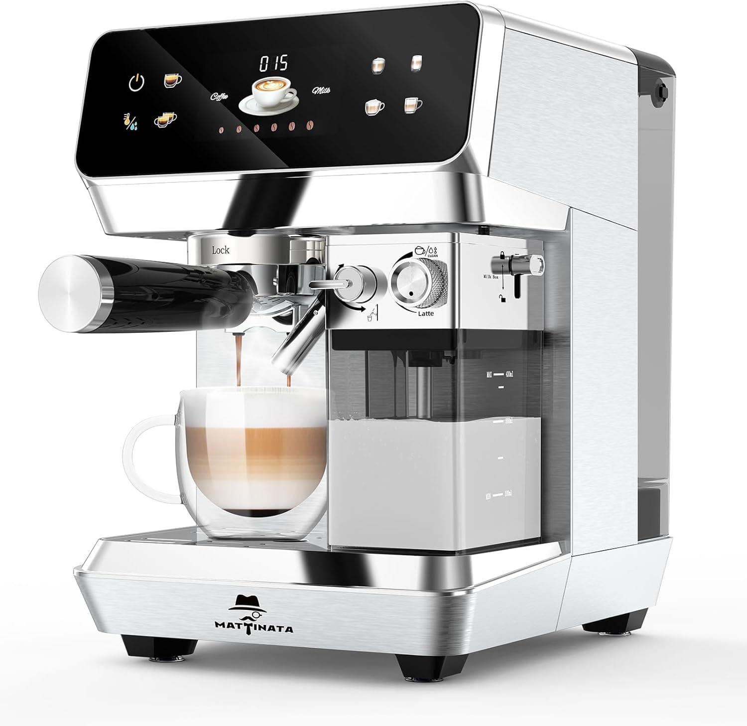 Cappuccino Machine Dual Boiler, Espresso Machines Dual Boiler 20Bar With Touchscreen, Automatic Milk Frother Compact Cappuccino Expresso Maker For For Home, Office Cappuccino Machine Dual Boiler, Espresso Machines Dual Boiler 20Bar With Touchscreen, Automatic Milk Frother Compact Cappuccino Expresso Maker For For Home, Office