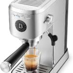 CASABREWS CM5418 Basic Espresso Machine 20 Bar, Stainless Steel Espresso Maker with Steam Milk Frother, Compact Coffee Machine with 34oz Water Tank for Cappuccino, Latte, Silver