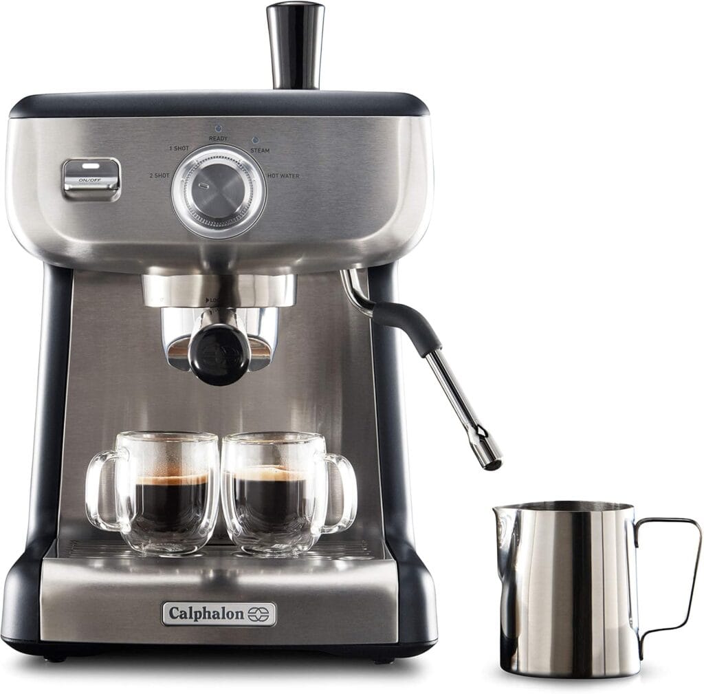 Calphalon Bvclecmp1 Temp Iq Espresso Machine With Steam Wand, Stainless Calphalon Bvclecmp1 Temp Iq Espresso Machine With Steam Wand, Stainless