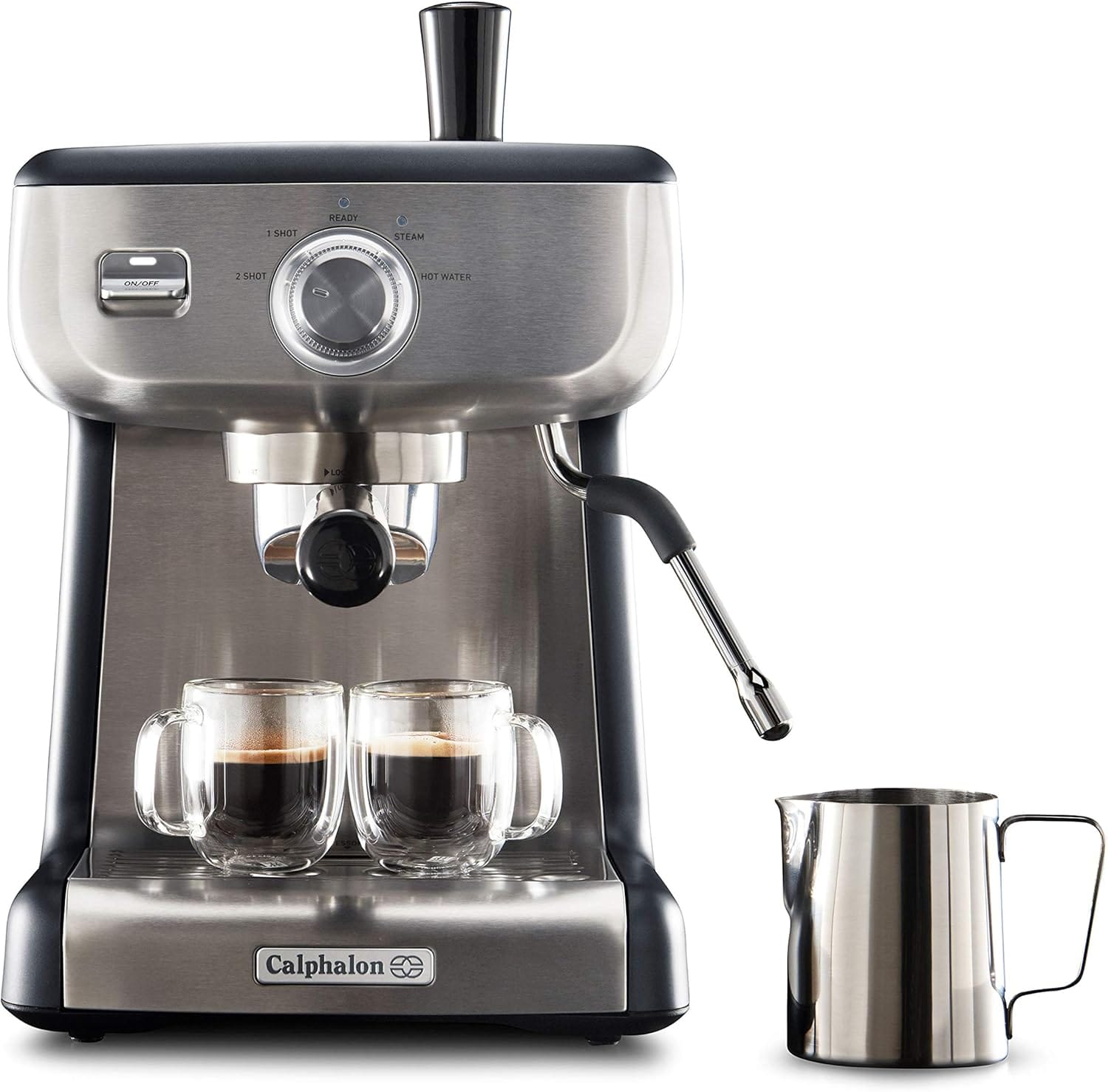 Calphalon Bvclecmp1 Temp Iq Espresso Machine With Steam Wand, Stainless Calphalon Bvclecmp1 Temp Iq Espresso Machine With Steam Wand, Stainless