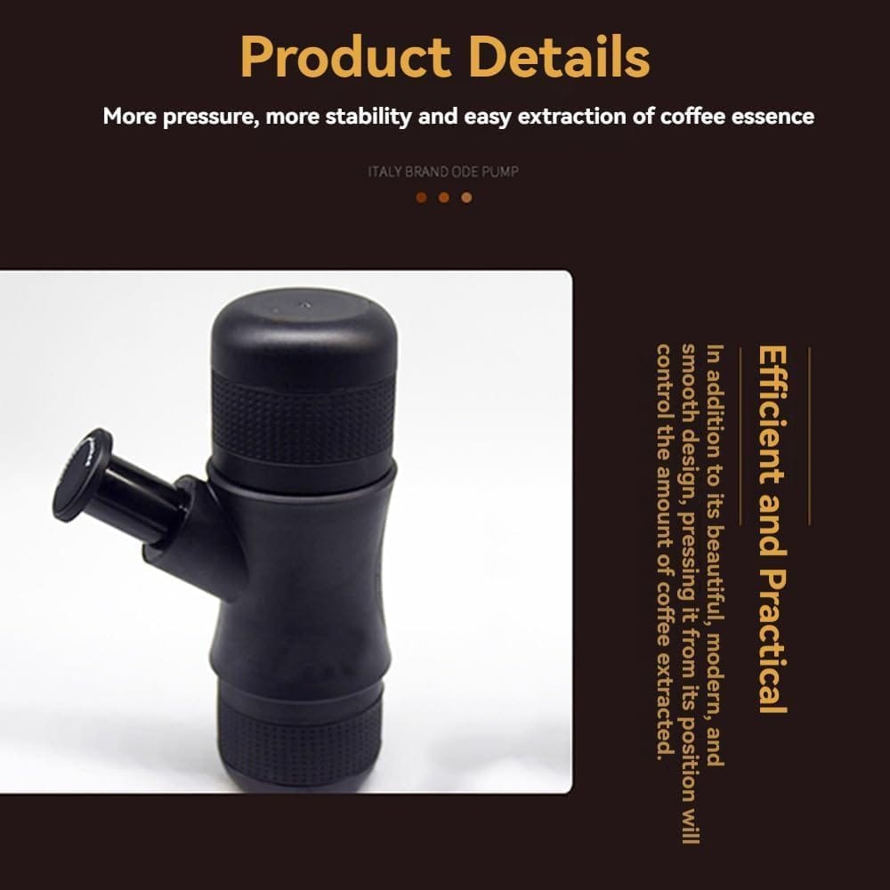 Mini Coffee Maker, Hand Pressed Espresso Machine with Coffee Drinking Cup, Easy to Disassemble and Clean, Outdoor Coffee Maker, 304 Stainless Steel Water Capacity 140ml