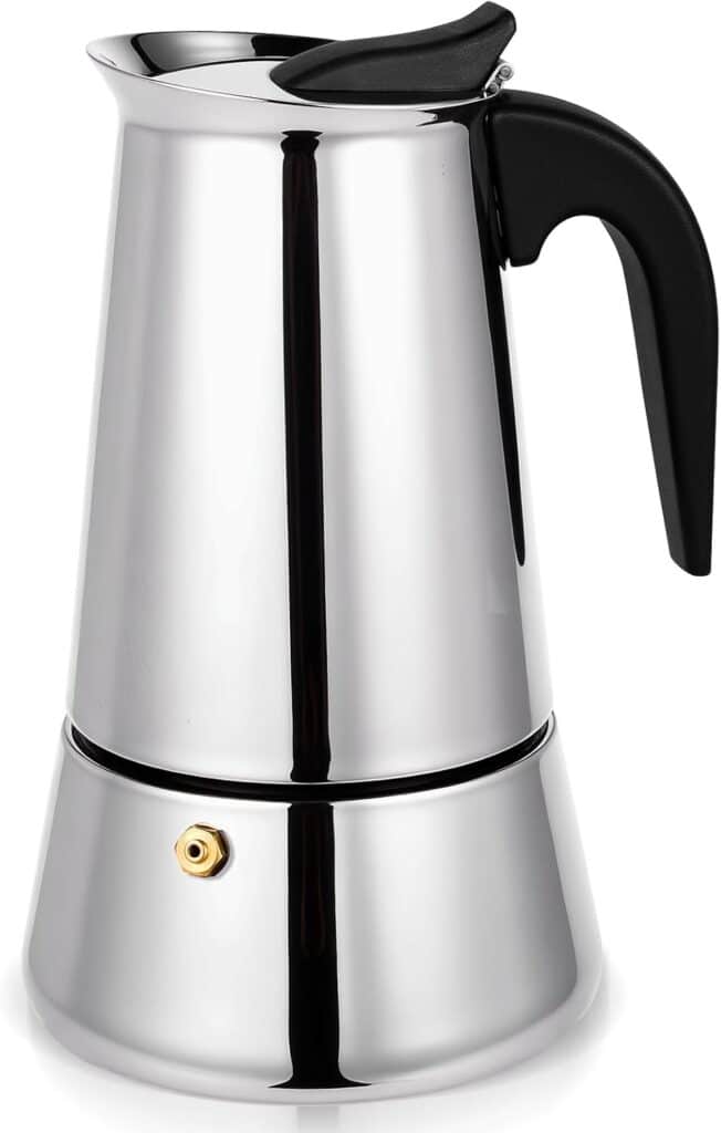 Moka Pot, 9 Cups (15.9 Oz) Stovetop Espresso Maker, 304 Stainless Steel Moka Pot, Induction Compatible, Silver Moka Pot, 9 Cups (15.9 Oz) Stovetop Espresso Maker, 304 Stainless Steel Moka Pot, Induction Compatible, Silver