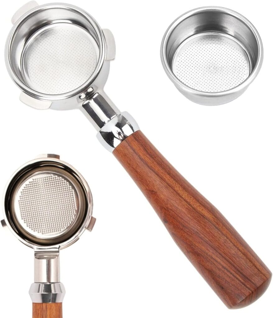 54Mm Bottomless Portafilter, Espresso Accessories Fits Breville Barista Series Bes870/878/880 & 54Mm Breville Machines, Stainless Steel Filter Basket And Premium Mahogany Handle 54Mm Bottomless Portafilter, Espresso Accessories Fits Breville Barista Series Bes870/878/880 & 54Mm Breville Machines, Stainless Steel Filter Basket And Premium Mahogany Handle