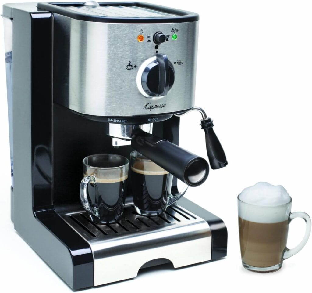 Capresso 116.04 Pump Espresso and Cappuccino Machine EC100, Black and Stainless, 46 oz Capresso 116.04 Pump Espresso and Cappuccino Machine EC100, Black and Stainless, 46 oz