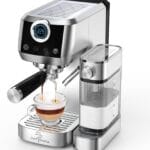Cappuccino Coffee Machine, Espresso Machine Touchscreen Control with Auto Milk Frother, Stainless Steel Espresso Maker 20 Bar, Latte Coffee Maker with for Home, Office with Timer