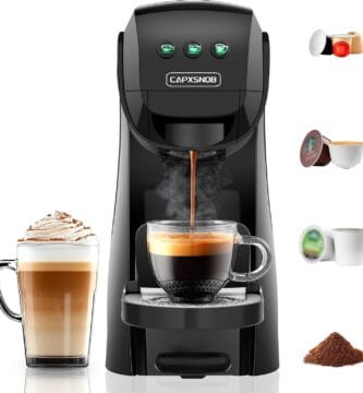 Warriors1 Single Serve Coffee Maker for Keurig K Cup, Espresso Machine for Nespresso Original, Dolce Gusto Pods, Ground Coffee, Cappuccino & Latte Coffee Machine, 20 Bar Espresso Maker, 3 Brew Sizes