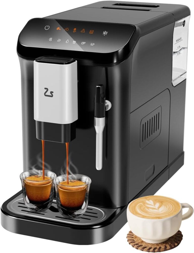 Zstar Fully Automatic Espresso Machine with Milk Frother, Professional Espresso Maker with Grinder, One-Touch Operation, Auto-Cleaning, 1.5L Water Tank for Latte, Cappuccino, Macchiato Zstar Fully Automatic Espresso Machine with Milk Frother, Professional Espresso Maker with Grinder, One-Touch Operation, Auto-Cleaning, 1.5L Water Tank for Latte, Cappuccino, Macchiato