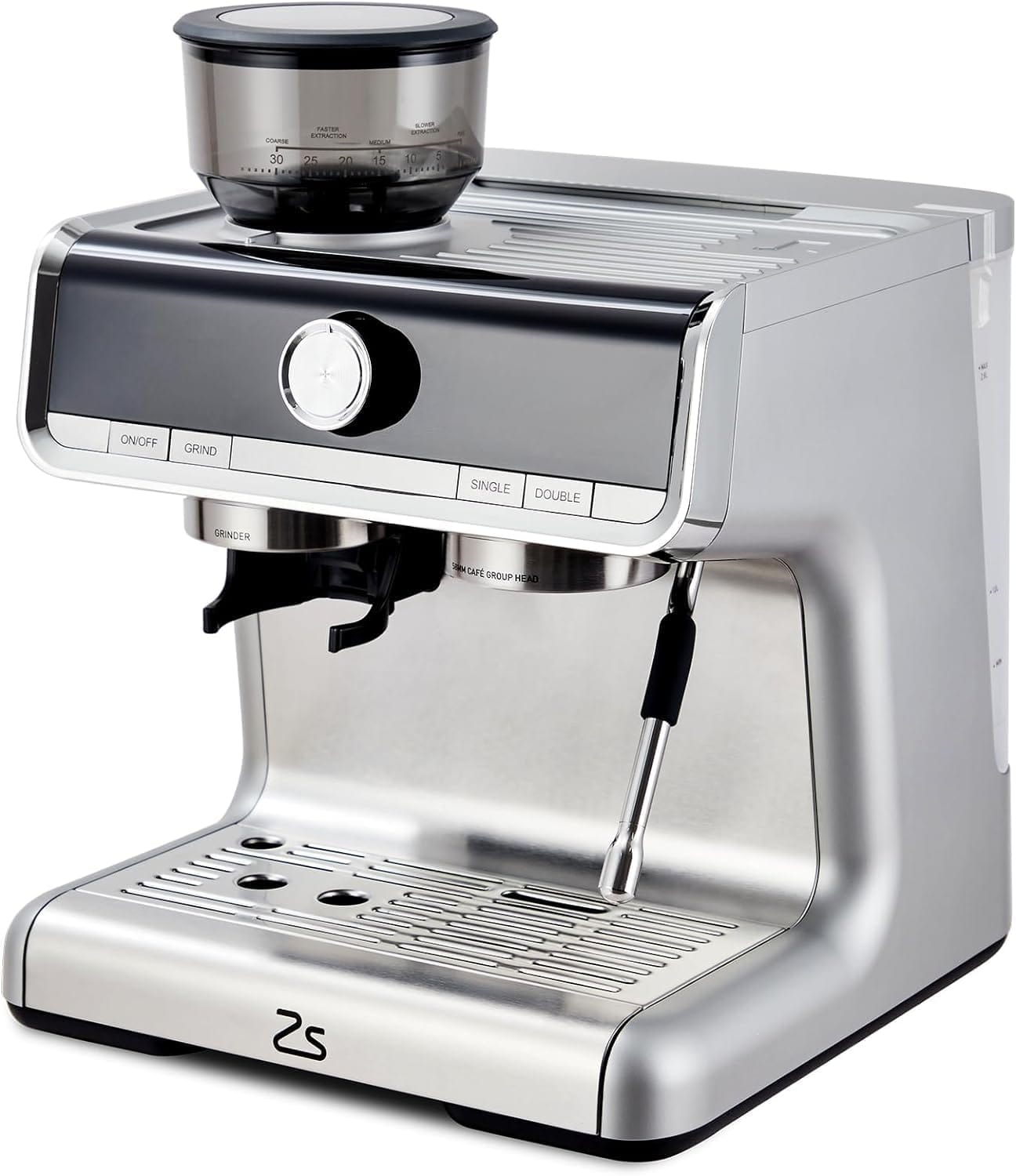 Espresso Machines with grinder, 20 Bar Professional Espresso Maker with Milk Frother & 95 oz Removable Water Tank for Latte and Cappuccino, Espresso Coffee Maker for Home, Stainless Steel