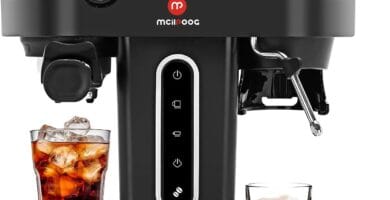 Mcilpoog AC510 15Bar Semi Automatic Espresso Machine With Grinder & Steam Wand,3-in-1 Compact Espresso Coffee Maker With 28 oz Removable Water Tank for Cappuccino or Latte, Gift for Dad, Mom or Wife