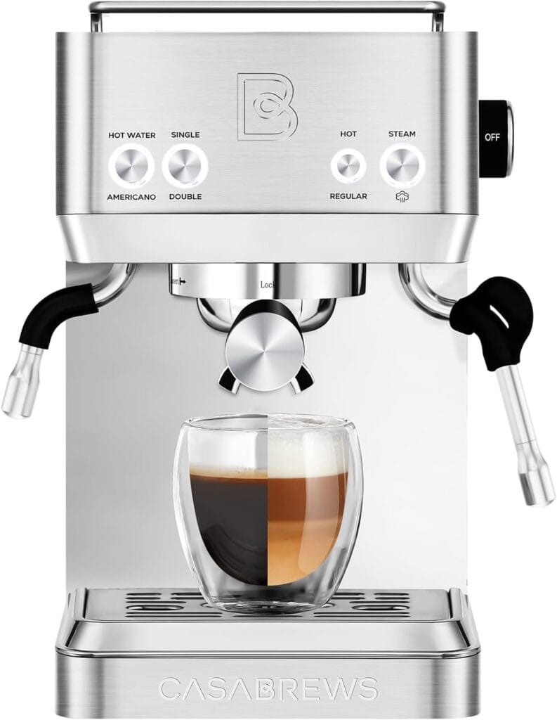 CASABREWS 4700Gense 20-Bar Espresso Machine with Milk Frother and Hot Water Wand, Adjustable Temperature, Ideal for Americano, Latte, Cappuccino CASABREWS 4700Gense 20-Bar Espresso Machine with Milk Frother and Hot Water Wand, Adjustable Temperature, Ideal for Americano, Latte, Cappuccino