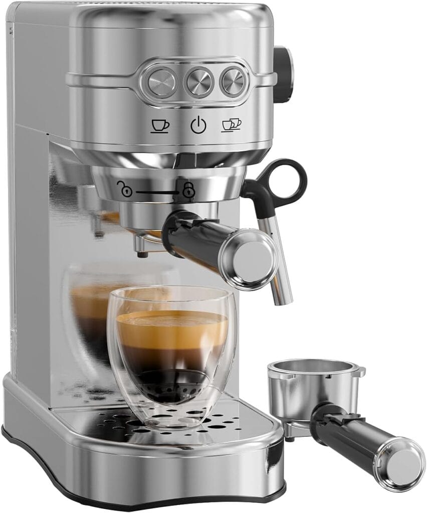 Espresso Machine – 20Bar Coffee Maker with Foaming Steam Wand: 1450W Compact Semi-Automatic Espresso Maker with 35Oz Removable Water Tank for Latte, Cappuccino for Kitchen Home Espresso Machine – 20Bar Coffee Maker with Foaming Steam Wand: 1450W Compact Semi-Automatic Espresso Maker with 35Oz Removable Water Tank for Latte, Cappuccino for Kitchen Home