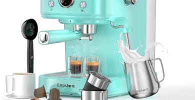 Espresso Machine Latte Coffee Makers 20 Bar, 2 IN 1 Professional Cappuccino Machine and Milk Frother Steam Wand Compatible for NS Original Capsules for Home Brewing – Blue