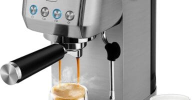 CASABREWS Espresso Machine 20 Bar, Stainless Steel Coffee Maker with Milk Frother Steam Wand for Cappuccino, Latte, 43.9oz Water Tank, Dark Silver CASABREWS Espresso Machine 20 Bar, Stainless Steel Coffee Maker with Milk Frother Steam Wand for Cappuccino, Latte, 43.9oz Water Tank, Dark Silver