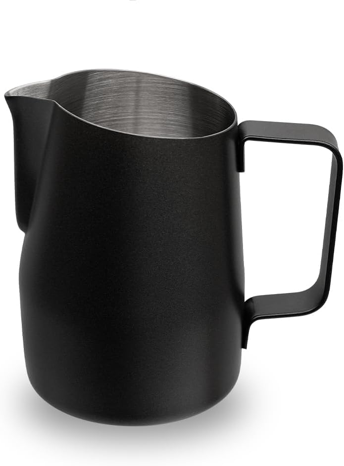 watchget Milk Frothing Pitcher 15oz/450ml Stainless Steel Frothing Pitcher Espresso Steaming Pitcher Milk Frother Cup Cappuccino Latte Art Coffee Machine Accessories Milk Jug, Black watchget Milk Frothing Pitcher 15oz/450ml Stainless Steel Frothing Pitcher Espresso Steaming Pitcher Milk Frother Cup Cappuccino Latte Art Coffee Machine Accessories Milk Jug, Black