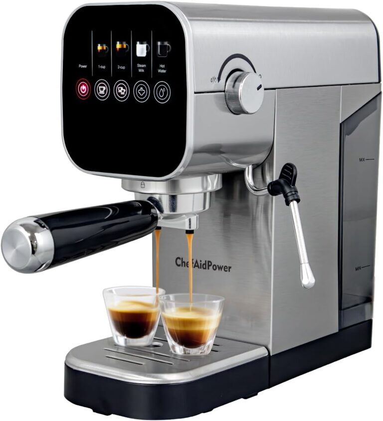 Espresso Machine, 20 Bar, Milk Frother, 30oz Water Tank, Touchscreen, Stainless Steel