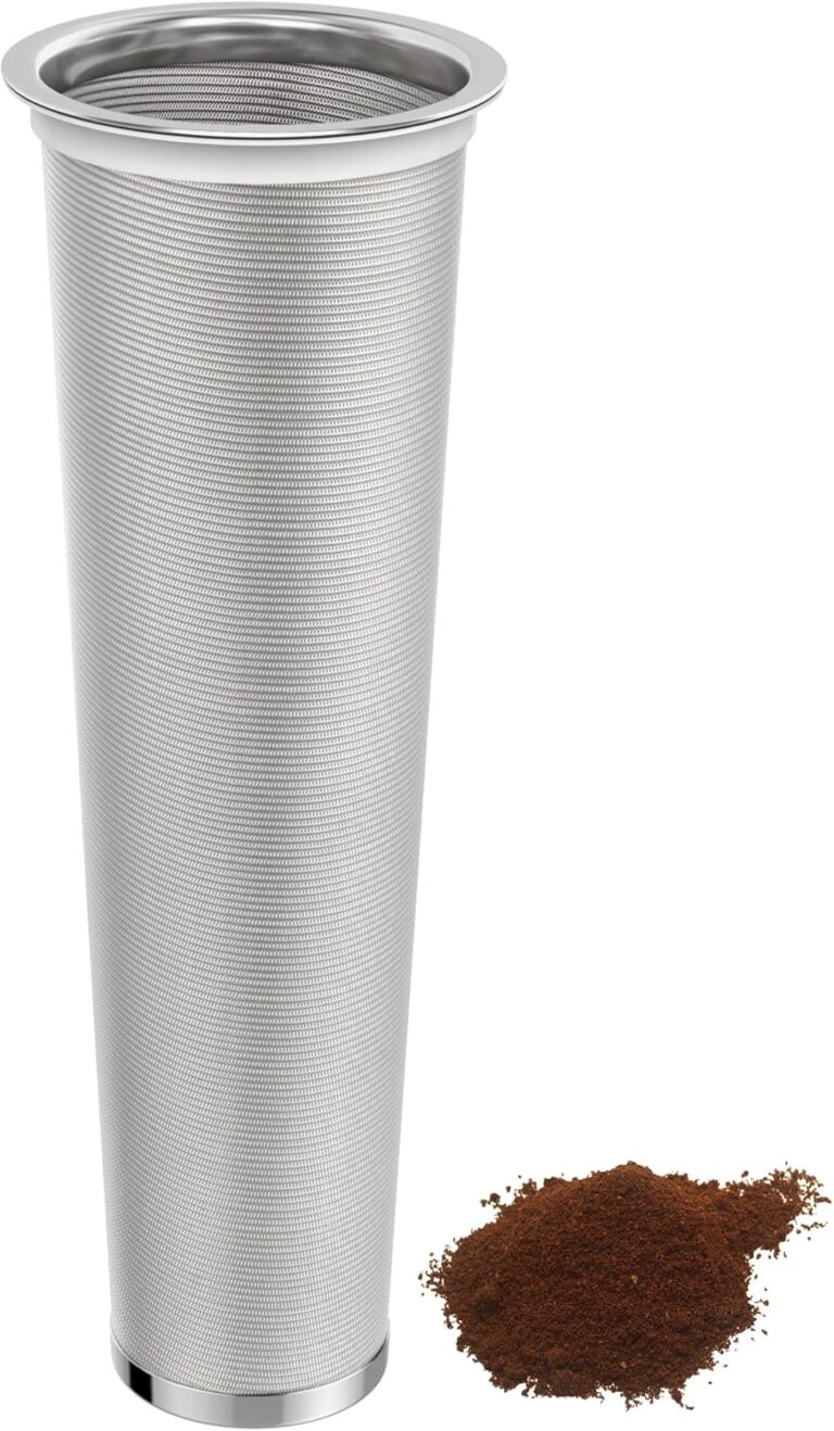 Cold Brew Coffee Filter for 64oz Wide Mouth Mason Jar Pitcher – Fine Mesh, Reusable 304 Stainless Steel Strainer with Sealing Ring, Cold Brew Strainer for Cold Brew Coffee Maker, Tea Infuser
