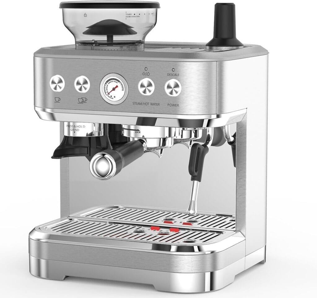 Professional Espresso Machine with Built-In Grinder and Milk Frother, 15 Bar Cappuccino and Latte Maker, Gift for Coffee Enthusiasts, Mom, Dad Professional Espresso Machine with Built-In Grinder and Milk Frother, 15 Bar Cappuccino and Latte Maker, Gift for Coffee Enthusiasts, Mom, Dad