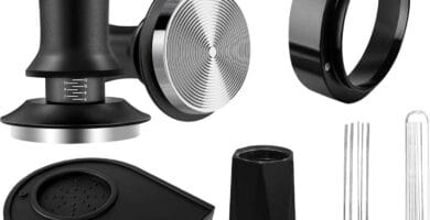 51mm Espresso Accessories Kit, Espresso Tamper Set, 51mm Spring Loaded Calibrated Tamper with WDT Tool, Espresso Dosing Funnel, Tamper Mat, Espresso Machine Accessories Kit for Barista 51mm Espresso Accessories Kit, Espresso Tamper Set, 51mm Spring Loaded Calibrated Tamper with WDT Tool, Espresso Dosing Funnel, Tamper Mat, Espresso Machine Accessories Kit for Barista